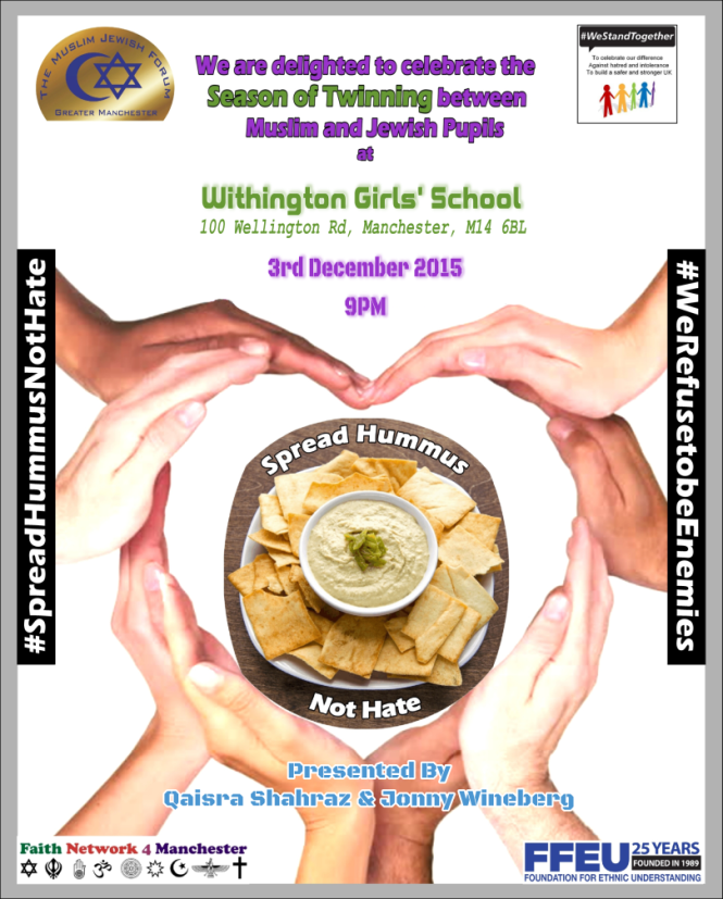 Spread Hummus Not Hate school-Withington-3-12-2015
